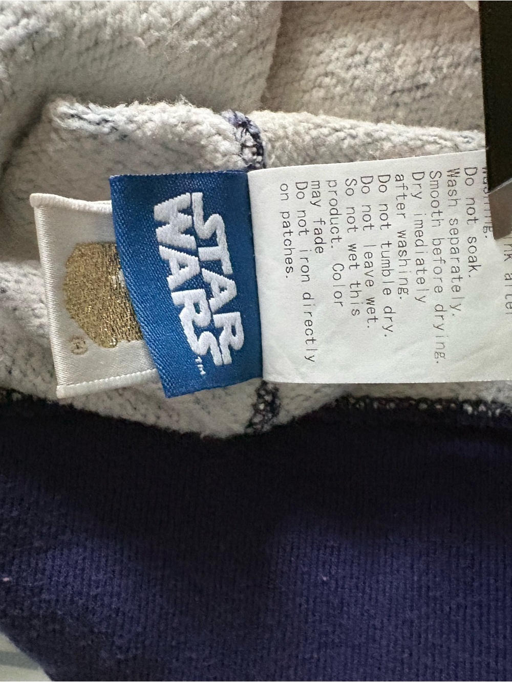 BAPE x STAR WARS  sz XS Full Zip Navy Blue Hoodie Fleece Bathing Ape Japan - Picture 9 of 13